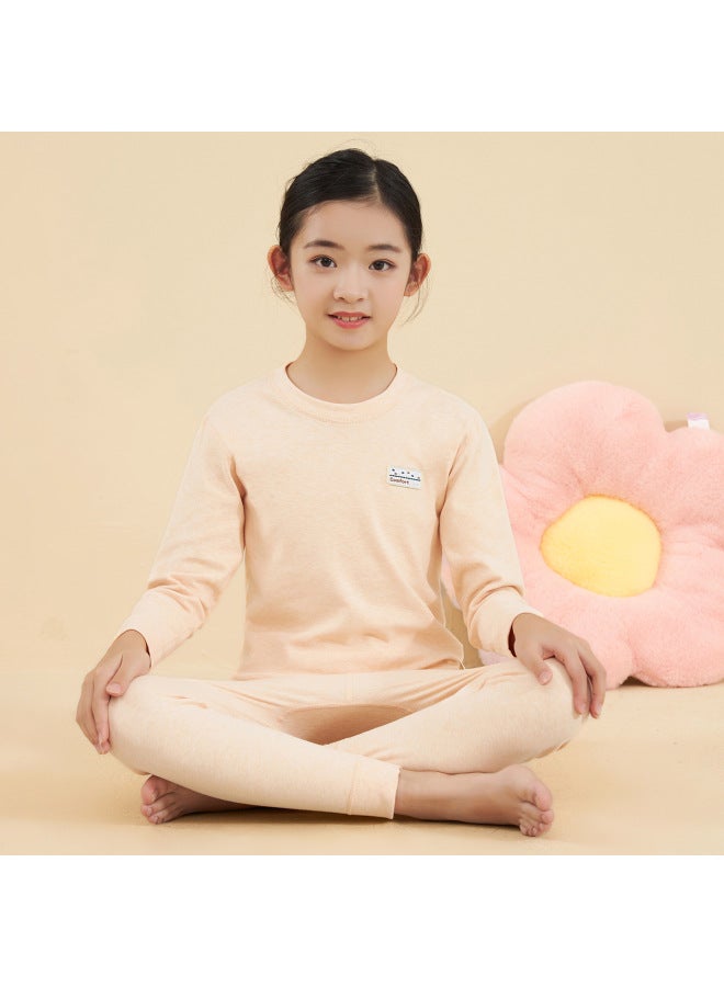Teenagers Pure Cotton Autumn Clothes And Long Pants Set Kidsren's Thermal Intimates Students Winter Pajamas Baby Soft Velvet Cotton Sweater
