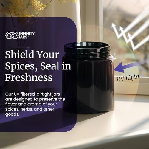 Infinity Jars 250 ml (8.3 fl oz) Tall Black Ultraviolet Refillable Empty Glass Screw Top Jar - Image 4
