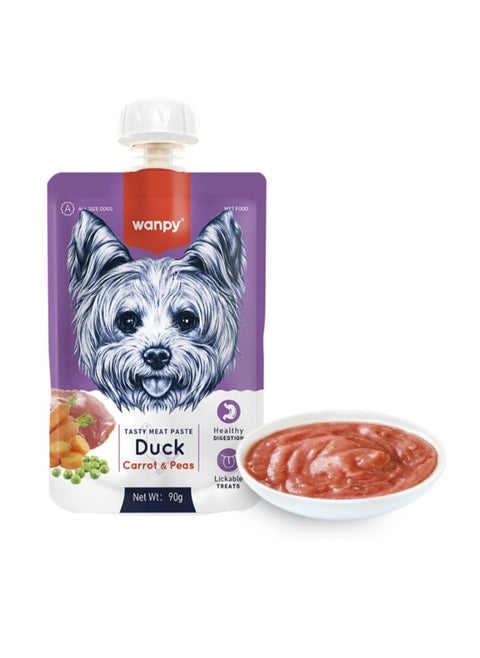 Wanpy Tasty Meat Paste Duck with Carrot and Pea - Dog Treats 90g