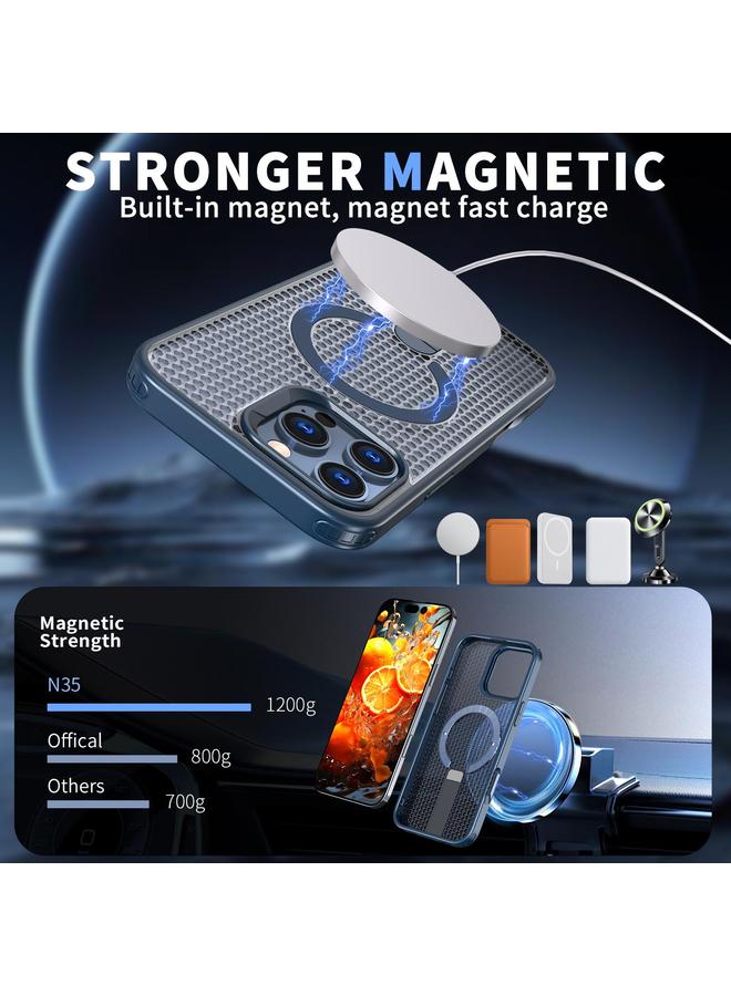 Zaboon Case For iPhone 13 Pro Max / 12 Pro Max Honeycomb Cooling MagSafe Holder Phone Case - Image 2