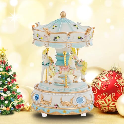 LOVE FOR YOU Gift-Wrapped Musical Carousel Music Box Color Lights Merry Go Round Horses Unicorn Decor Gifts for Girls and Daughter Granddaughter Niece Women Kids Christmas Birthday - Image 5