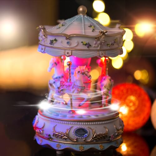 LOVE FOR YOU Gift-Wrapped Musical Carousel Music Box Color Lights Merry Go Round Horses Unicorn Decor Gifts for Girls and Daughter Granddaughter Niece Women Kids Christmas Birthday - Image 2