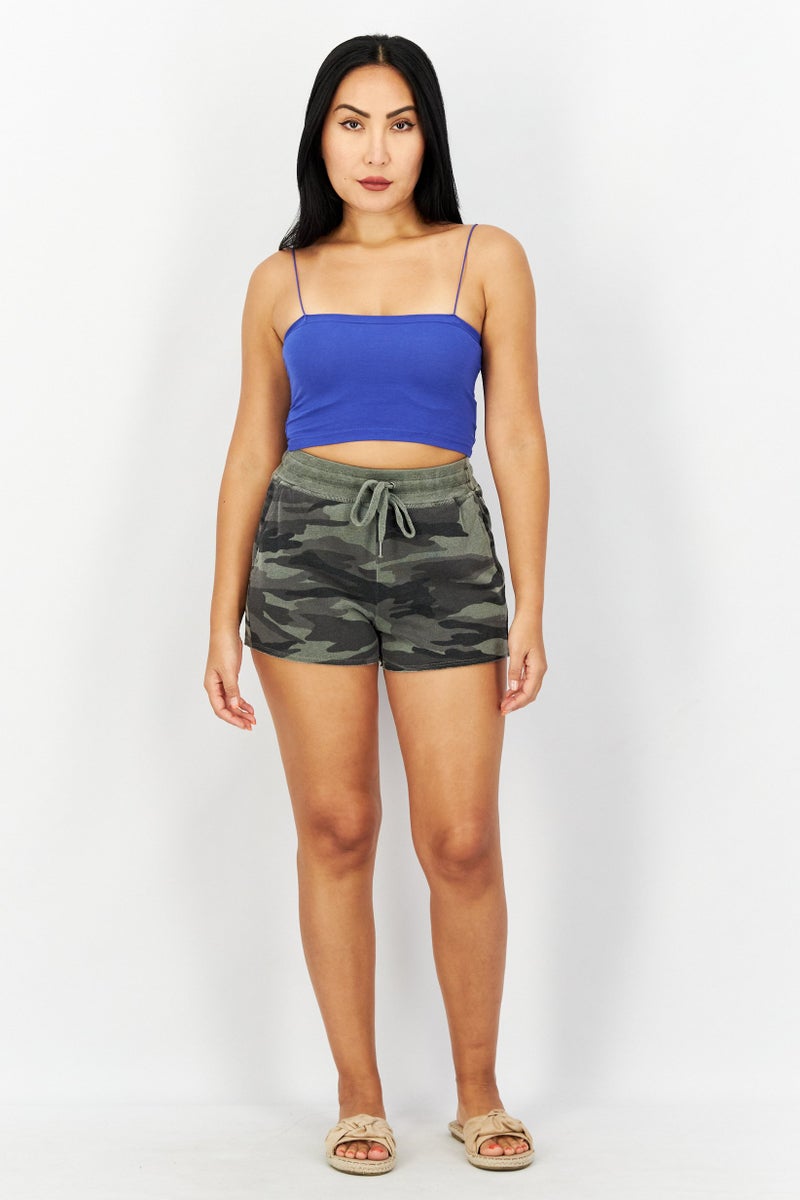 Splendid Women Camouflage Print Basic Shorts, Grey Combo - Image 4