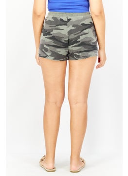 Splendid Women Camouflage Print Basic Short, Grey Combo  - Image 3