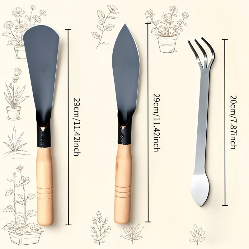 Household Gardening Three Piece Combination Set With Shovel Practical And Lightweight Design For Succulent Planting Soil Turning And Weeding - Image 3