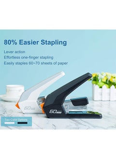 ديلي دباسة Deli Effortless Heavy Duty، دباسة بلمسة واحدة، دباسة مريحة وسهلة التحميل، سعة 60 ورقة، تتضمن 2000 دبوس ومزيل دبابيس لسطح المكتب  - Image 3