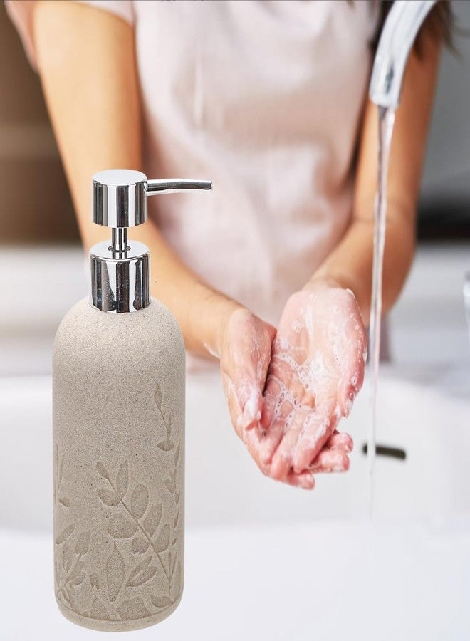 Aksipo Beige Bathroom Accessories Set, 4 Pcs Sturdy Resin Bathroom Accessory Set, Hand Soap Dispenser, Toothbrush Holder Set, Tumbler, Qtip Holder Dispenser, Stylish & Modern Bathroom Decor Set - Image 3
