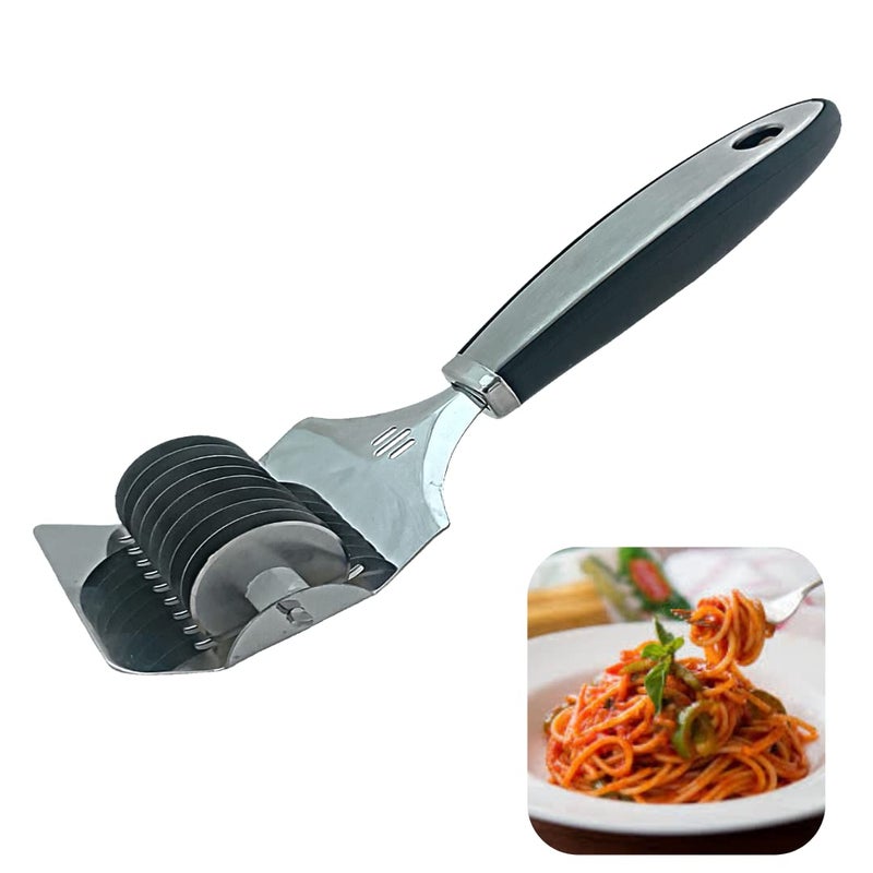 Husaini Mart HUSAINI MART High Grade Stainless Steel Grip Spaghetti Noodle Lattice Roller Docker Dough Cutter Pasta Spaghetti Maker for Kitchen Cooking Tools Pack of 1  - Image 1