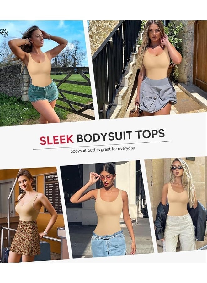 MIXSNOW Womens' Waist Trainer Seamless Round Neck Tummy Control Shapewear Bodysuit - Image 2