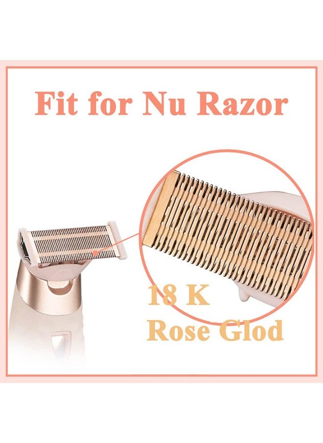 PAI4LEISI Razor Replacement Heads Compatible with Flawless Nu Razor, Rose Gold Plated Body Replacement Head with Covers, Hair remover Replacement Head Compatible with Finishing Touch Razor for Women (2 Count)  - Image 2