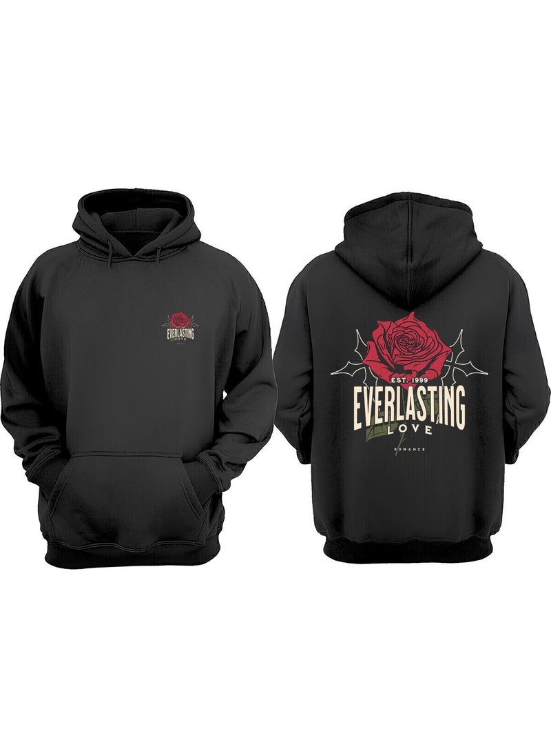 The Wert - Unisex Everlasting Love Design Front Back Printed Regular Fit Black Sweatshirt - Image 1