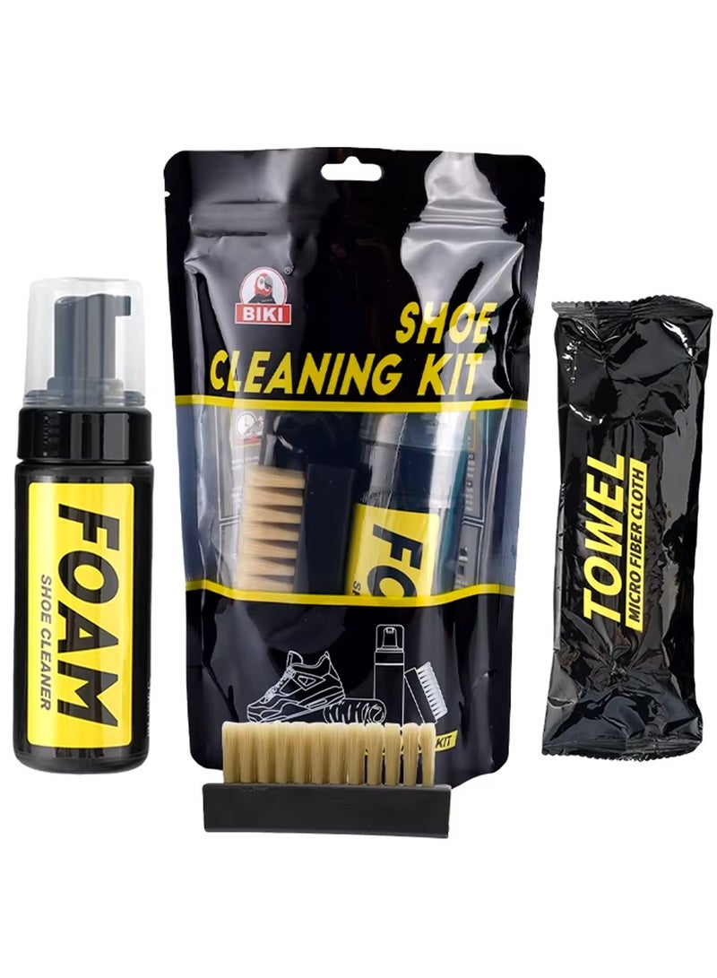 Biki Shoe Cleaning Kit For Sneaker Water-Free Foam Shoe Cleaner  With Shoe Brush And Shoe Cloth Work On Most Shoes - Image 1