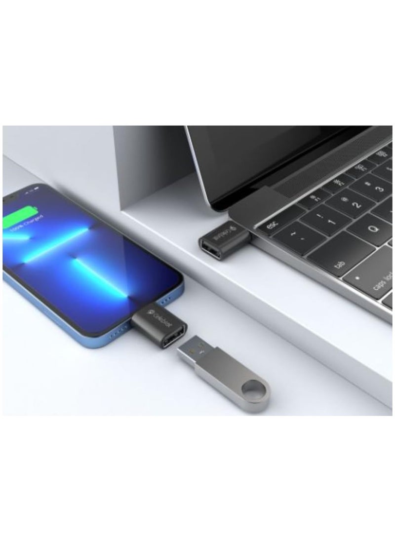 Celebrat - Celebrat CA-04 Aluminum Alloy OTG Adapter Support Type-C To 3.0 USB interface Data Transfer With Mini Design And Charging Function For Multi Devies - Black - Image 1