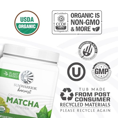 Sunwarrior Organic Matcha Green Tea Powder Culinary Grade Matcha for Smoothies Baking Lattes Vegan Sugar & Dairy Free 225 Servings Sunwarrior - Image 3