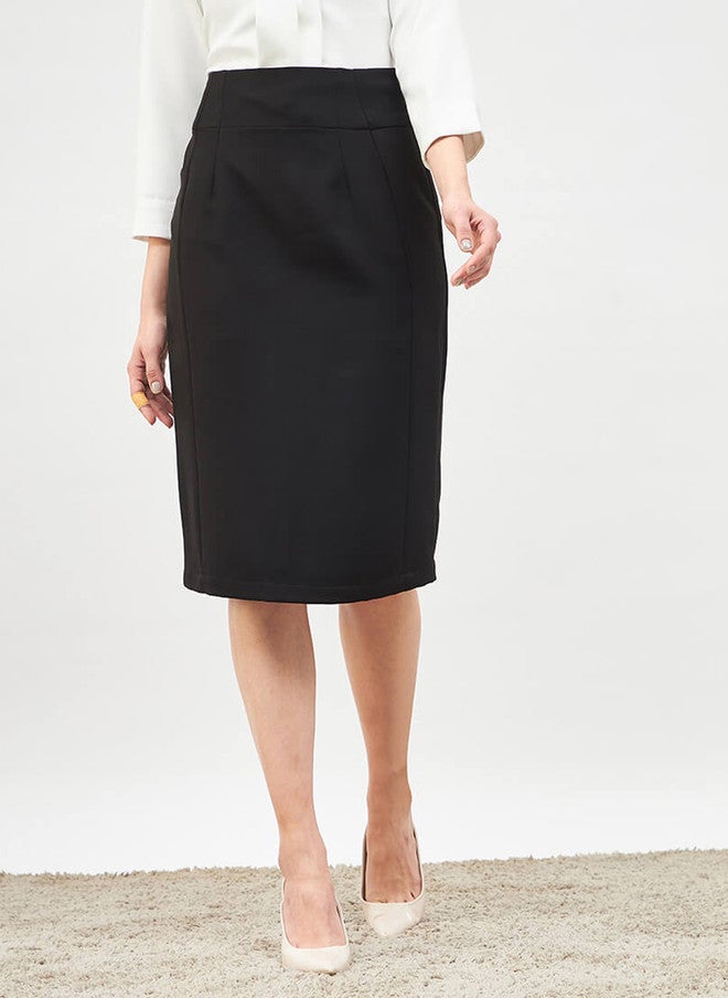 SALT ATTIRE Black Knee Length Pencil Skirt - Image 2