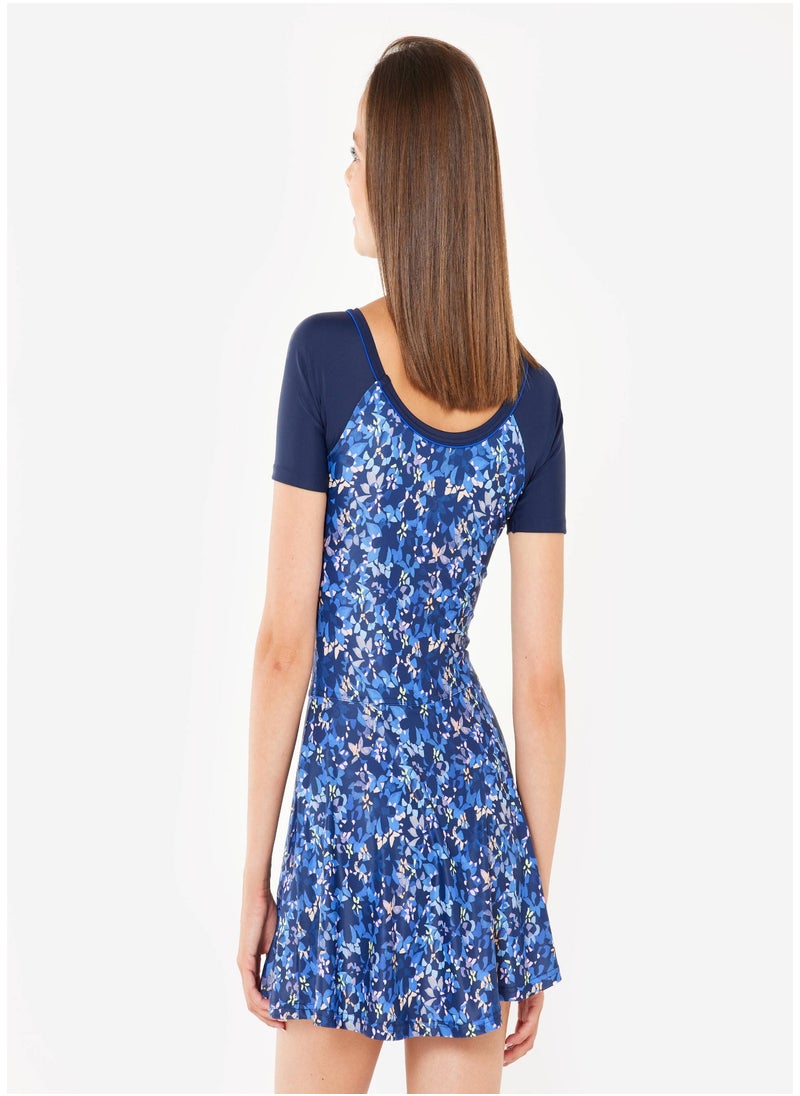 NABAIJI NABAIJI by DECATHLON, Women's Short Sleeve Skirt Swimsuit Una Mini Quick-Dry & Stretchable Dark Blue  - Image 3
