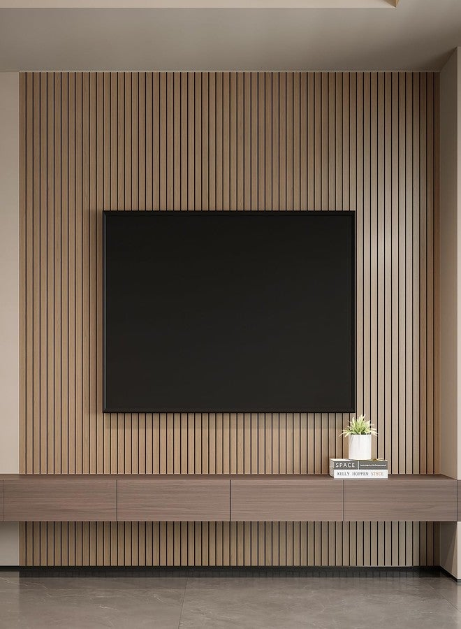 YLL YLL PVC Slat Wall Panel Peel and Stick 118"x 15.7" Faux Oak Grain Wood Slat Panel Self-Adhesive Wallpaper Soundproof 3D Wall Panels - Image 4