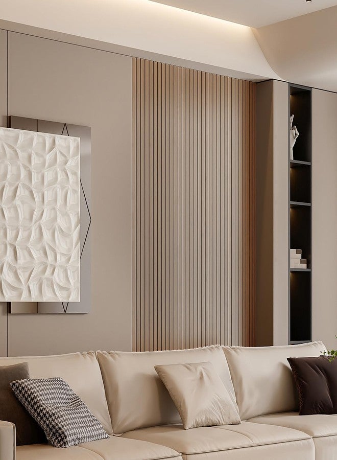 YLL YLL PVC Slat Wall Panel Peel and Stick 118"x 15.7" Faux Oak Grain Wood Slat Panel Self-Adhesive Wallpaper Soundproof 3D Wall Panels - Image 3