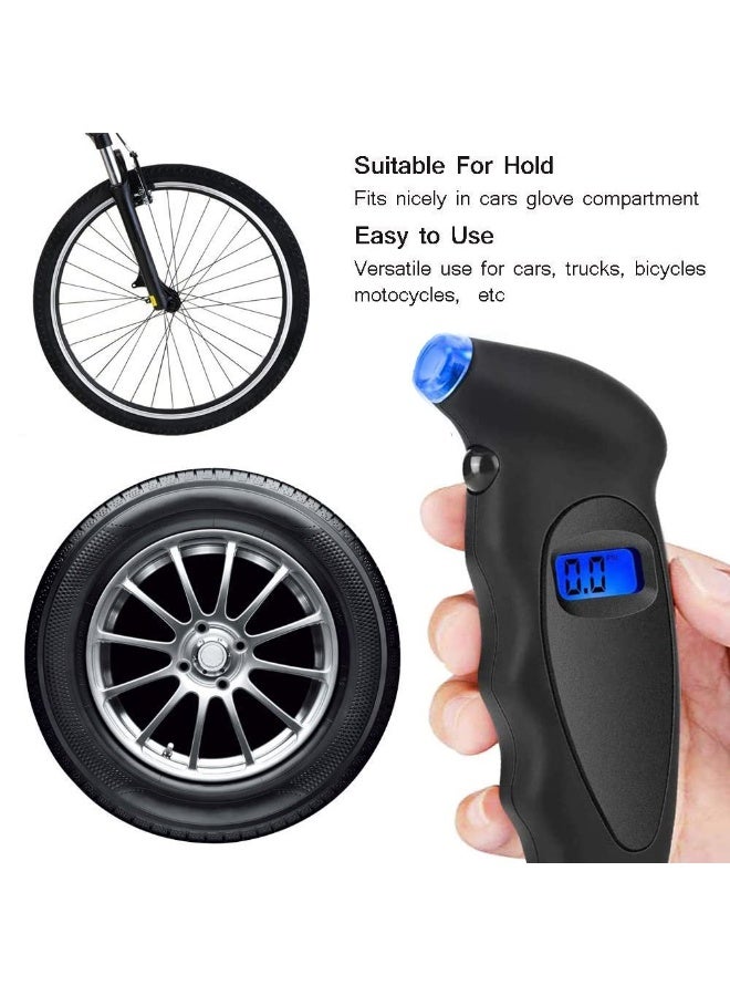 ChicAbode Digital Tire Air Pressure Gauge, Tyre Pressure Checker, with Backlight LCD Display and Non-Slip Grip, 0-150 PSI Range, Four Unit Modes, with Auto Shut-off Function, for Car Trucks and Bicycles - Image 4