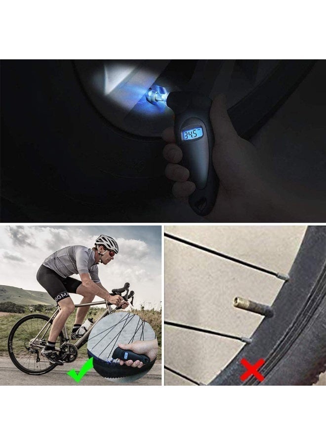 ChicAbode Digital Tire Air Pressure Gauge, Tyre Pressure Checker, with Backlight LCD Display and Non-Slip Grip, 0-150 PSI Range, Four Unit Modes, with Auto Shut-off Function, for Car Trucks and Bicycles - Image 3