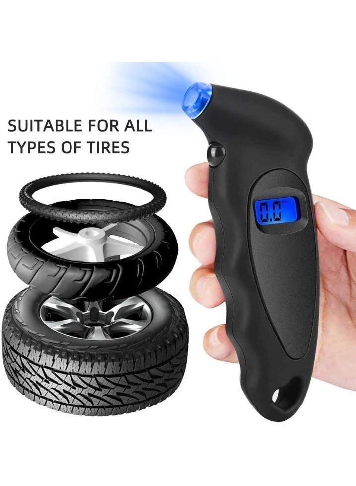 ChicAbode Digital Tire Air Pressure Gauge, Tyre Pressure Checker, with Backlight LCD Display and Non-Slip Grip, 0-150 PSI Range, Four Unit Modes, with Auto Shut-off Function, for Car Trucks and Bicycles - Image 5