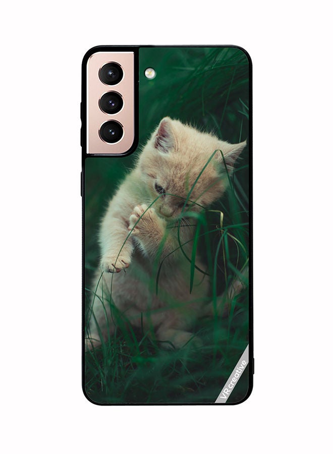 VR CREATIVE Protective Case Cover For Samsung Galaxy S21 5G Playing Kitten Design Multicolour - Image 1
