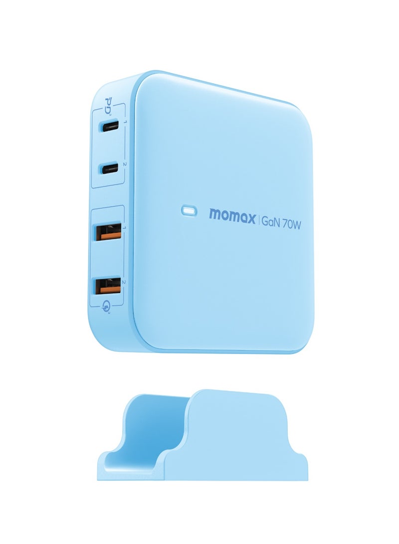 Momax Oneplug Desktop Charger With GaN 4-Port 70W - Blue - Image 2