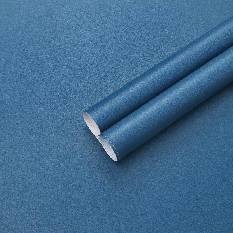 Ismoon Blue Wallpaper Modern Solid Color Peel and Stick Wallpaper Cobalt Blue Contact Paper Pure Textured Removable SelfAdhesive Wall Paper for Bathroom Cabinets Decor Vinyl 177inx197in - Image 2