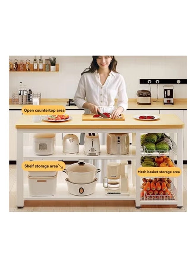 keke Kitchen Rack Multifunctional Vegetable Basket Vegetable Cutting Table Microwave Pot Organiser Sideboard 100*35*100cm - Image 5