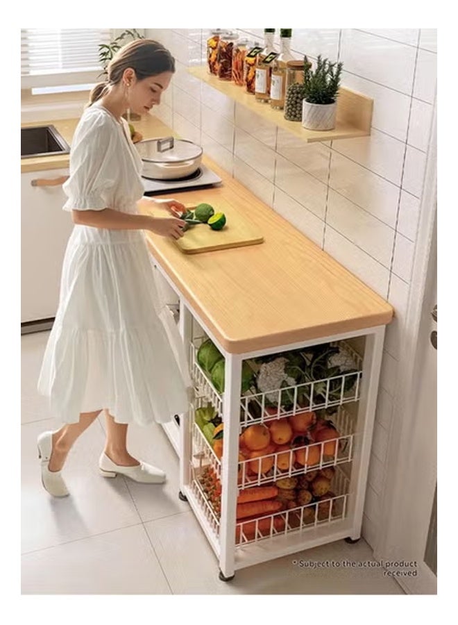 keke Kitchen Rack Multifunctional Vegetable Basket Vegetable Cutting Table Microwave Pot Organiser Sideboard 100*35*100cm - Image 3