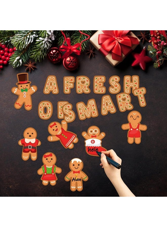 Haooryx 70Pcs Winter Christmas Mini Gingerbread Bulletin Board Classroom Decoration, Gingerbread Man Paper Cut-Outs Blackboard Border Decor for Christmas Party Home School Classroom Window Wall Decor - Image 2