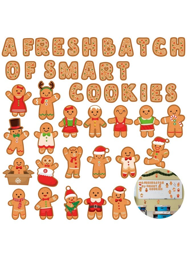Haooryx 70Pcs Winter Christmas Mini Gingerbread Bulletin Board Classroom Decoration, Gingerbread Man Paper Cut-Outs Blackboard Border Decor for Christmas Party Home School Classroom Window Wall Decor - Image 1