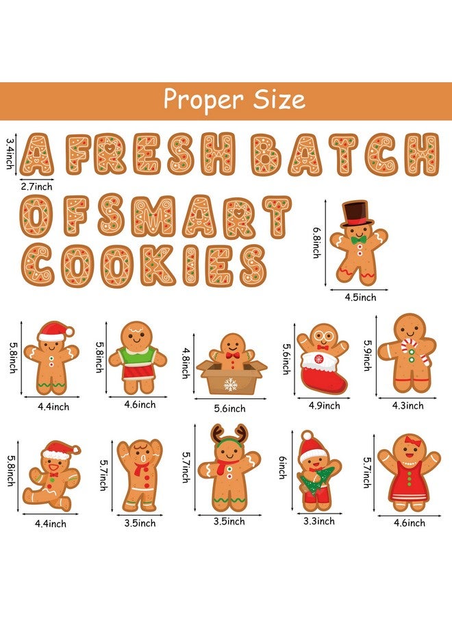 Haooryx 70Pcs Winter Christmas Mini Gingerbread Bulletin Board Classroom Decoration, Gingerbread Man Paper Cut-Outs Blackboard Border Decor for Christmas Party Home School Classroom Window Wall Decor - Image 4