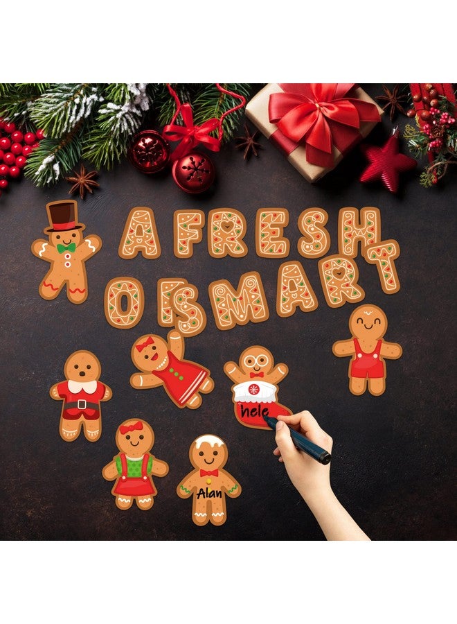 Haooryx 70Pcs Winter Christmas Mini Gingerbread Bulletin Board Classroom Decoration, Gingerbread Man Paper Cut-Outs Blackboard Border Decor for Christmas Party Home School Classroom Window Wall Decor - Image 5