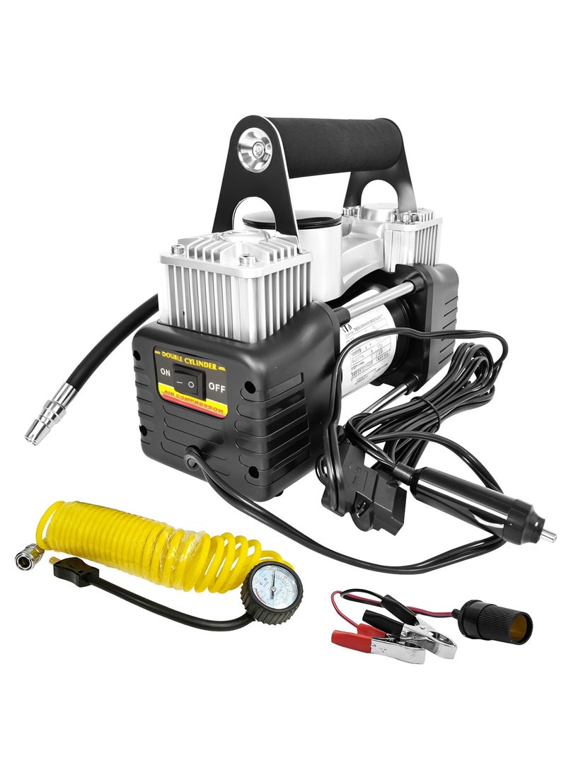 3XR - Air Compressor Tire Inflators Tool - 12V Double Cylinder Car inflatable Pump Digital display for Cars Bikes Motorcycles and Sport Balls - Image 1