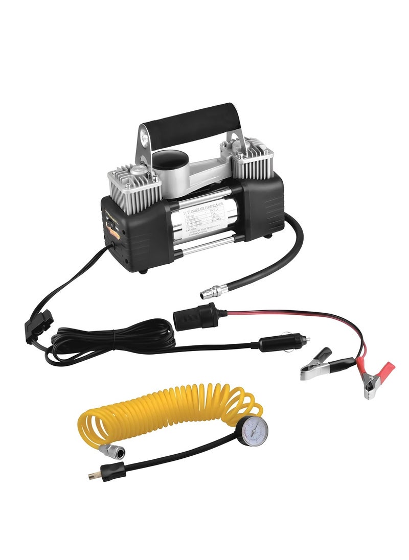 3XR - Air Compressor Tire Inflators Tool - 12V Double Cylinder Car inflatable Pump Digital display for Cars Bikes Motorcycles and Sport Balls - Image 1