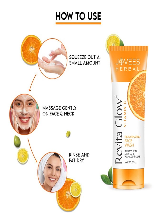 JOVEES HERBAL - Jovees Revita Glow Vit C Face Wash 75 Gm - Image 1