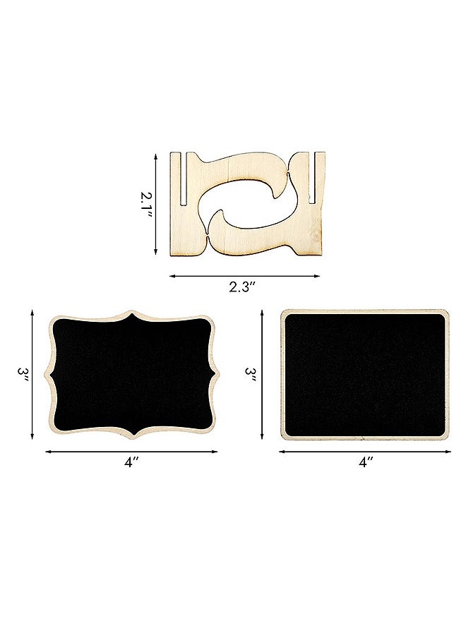 MXN 10 Pcs Mini Chalkboards Signs, Wooden Blackboards for Desktop, Food Party Label Stands for Weddings Place Cards Birthday Parties Table Numbers and Event Decorations  - Image 2