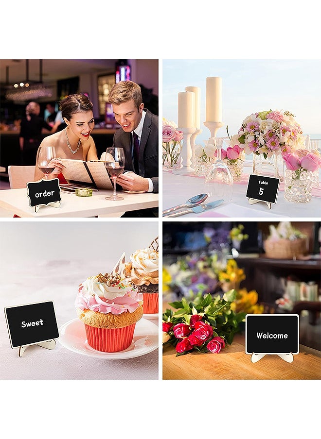 MXN 10 Pcs Mini Chalkboards Signs, Wooden Blackboards for Desktop, Food Party Label Stands for Weddings Place Cards Birthday Parties Table Numbers and Event Decorations  - Image 5
