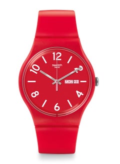 Unisex Backup Red Quartz Movement Water Resistant Wrist Watch - 41 Mm