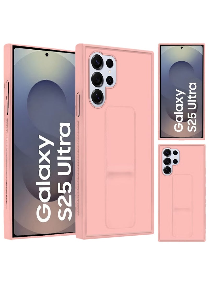 CATANES (for Samsung Galaxy S25 Ultra) Case Premium PU Leather with Stand Function, Shockproof and Anti Scratch Finger Grip Case Cover / Pink - Image 3