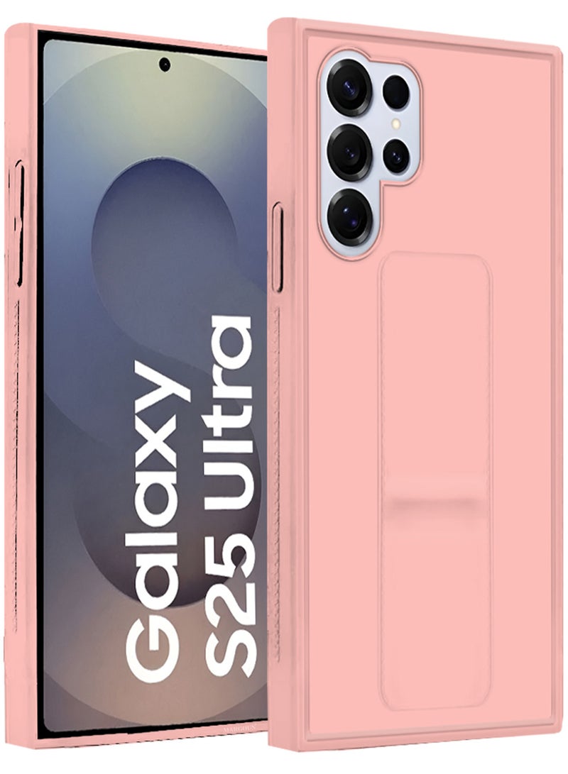 CATANES (for Samsung Galaxy S25 Ultra) Case Premium PU Leather with Stand Function, Shockproof and Anti Scratch Finger Grip Case Cover / Pink - Image 2