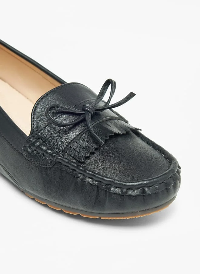 Le Confort Womens Solid Loafers With Wedge Heels