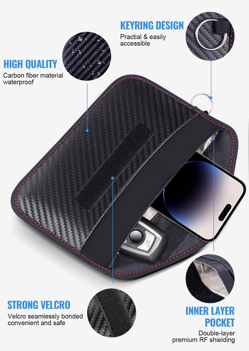 lanpard Faraday Pouch for Car Keys, Faraday Bag, Car RFID Signal Blocking Holder, Key Fob Protector, Key fob cage Block Signal Anti-Theft Fob Case (2 Pack) - Image 4