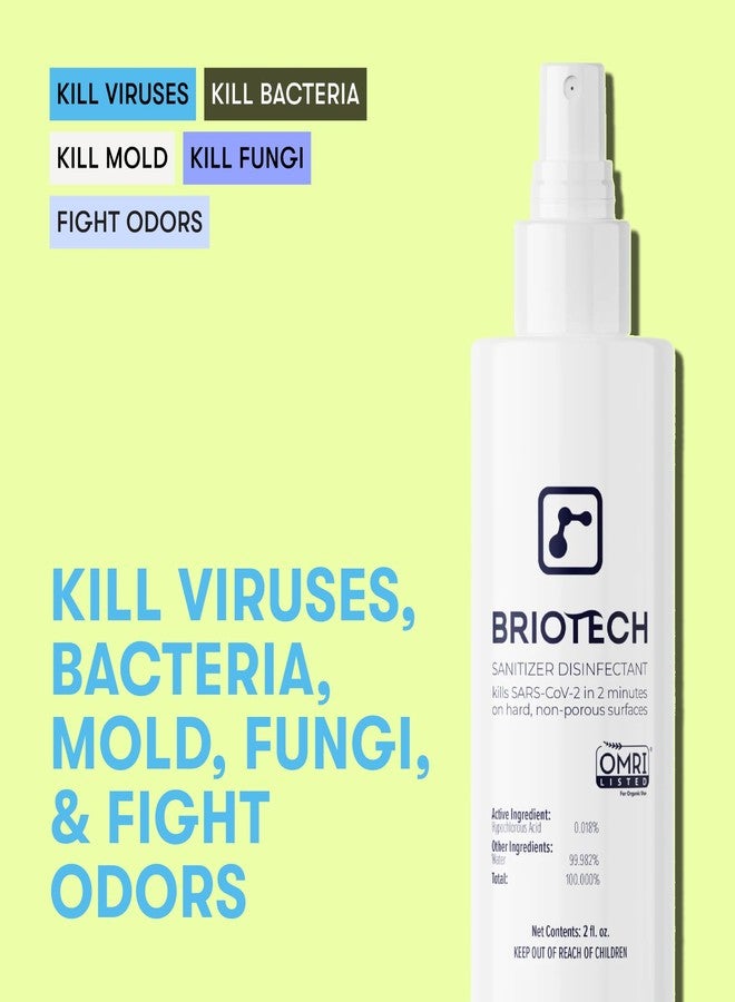 BRIOTECH Sanitizer Disinfectant Hypochlorous Spray, Kill 99.99% of Viruses & Bacteria, Control Mold, Eliminate Odor, Gentle for Nursery & Play Rooms, Food Contact Surface Sanitizer, 32 fl oz Refill - Image 2