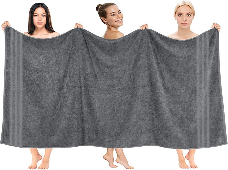 DAN RIVER 2 Pack Luxury Bath Sheets 35x70, 600 GSM, Soft & Quick Dry 100% Ring Spun Cotton Towels Ideal for Hotels, Spas, Gyms & Salons Extra Large, Gray - Image 5