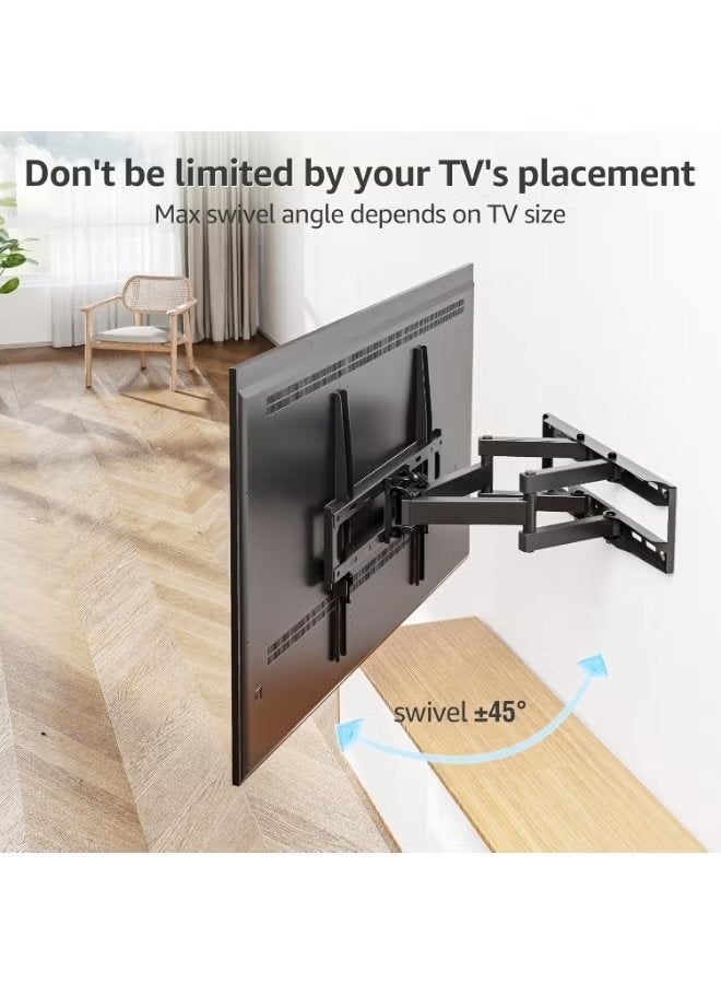 Visio Full-Motion TV Wall Mount Bracket VBM5590 | Fits 55–90 Inch Screens | ±15° Tilt | ±80° Swivel | Extendable 110–450mm | VESA 800x600mm | Max Load 70kg - Image 2