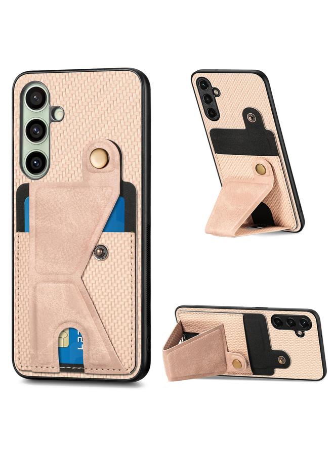 اس-توب جراب لهاتف Samsung Galaxy A56 5G من ألياف الكربون مع محفظة قابلة للطي وحامل على شكل حرف K - Image 1