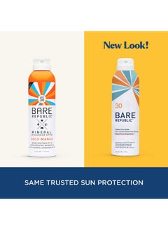 bare republic Mineral Sunscreen Spf 30 Sunblock Spray Sheer And Nongreasy Finish Coconut Mango Scent 6 Fl Oz  - Image 5