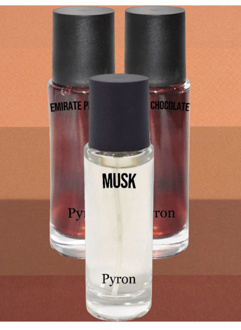 بيرون مجموعة العطور تحتوي على عطر امارات عطر فانيلا شوكولاته و عطر مسك 30 مل EDP - Image 1